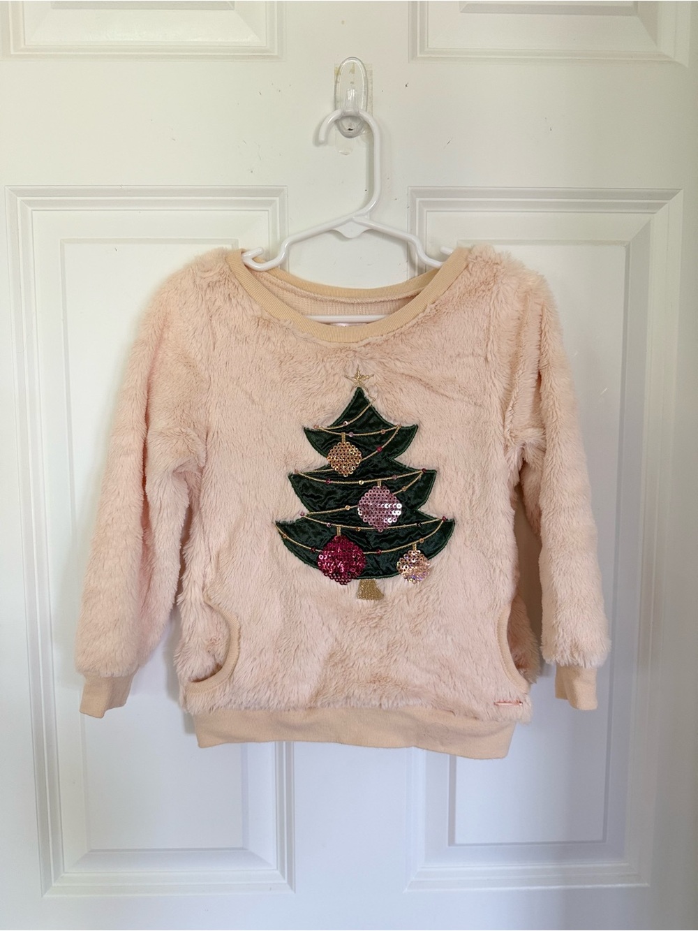 Amazing Tahari Plush Cream Girls Christmas Tree Sweater - Size 4t
